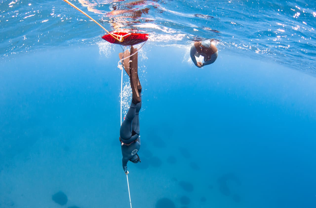 Diver exploring the clear water of Crete's south coast